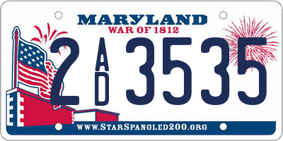 MD license plate 2AD3535