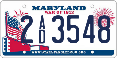 MD license plate 2AD3548