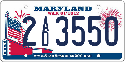MD license plate 2AD3550