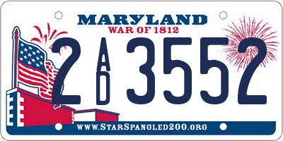 MD license plate 2AD3552