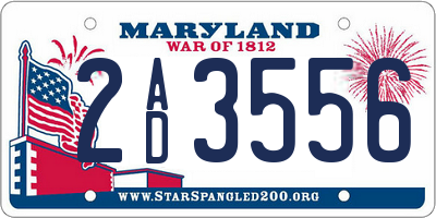 MD license plate 2AD3556