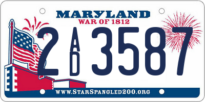 MD license plate 2AD3587