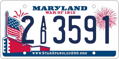 MD license plate 2AD3591