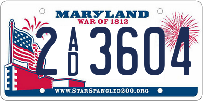 MD license plate 2AD3604