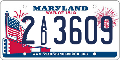 MD license plate 2AD3609