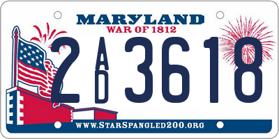 MD license plate 2AD3618
