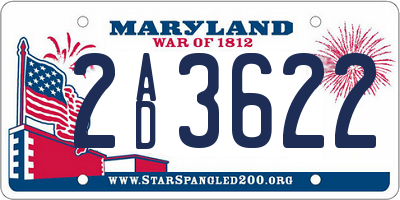 MD license plate 2AD3622