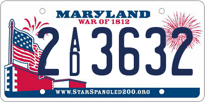 MD license plate 2AD3632