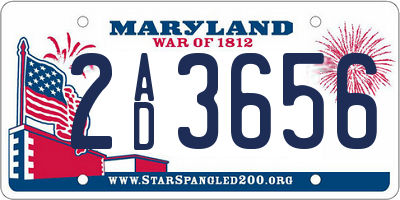 MD license plate 2AD3656