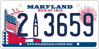 MD license plate 2AD3659