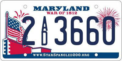 MD license plate 2AD3660