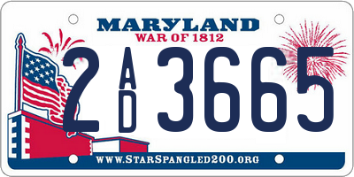 MD license plate 2AD3665