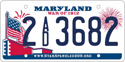 MD license plate 2AD3682