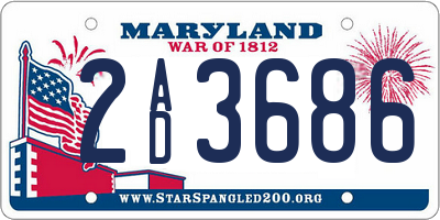 MD license plate 2AD3686