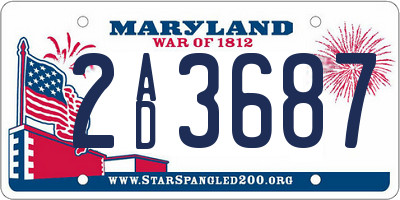 MD license plate 2AD3687