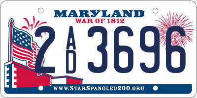 MD license plate 2AD3696