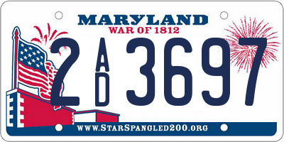 MD license plate 2AD3697