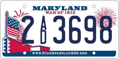 MD license plate 2AD3698
