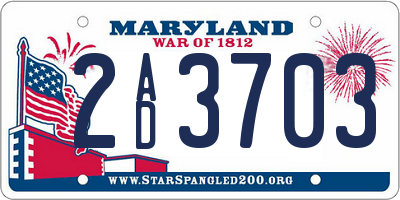 MD license plate 2AD3703