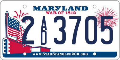 MD license plate 2AD3705