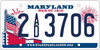 MD license plate 2AD3706