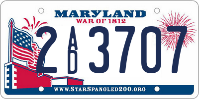 MD license plate 2AD3707