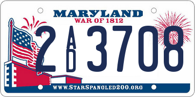 MD license plate 2AD3708