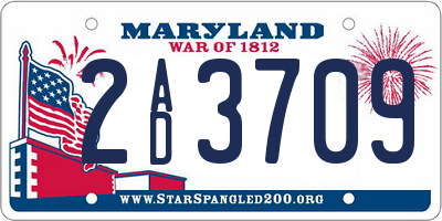 MD license plate 2AD3709