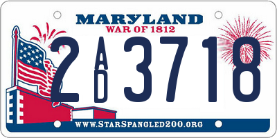 MD license plate 2AD3718