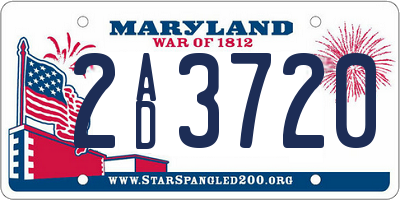 MD license plate 2AD3720