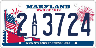 MD license plate 2AD3724