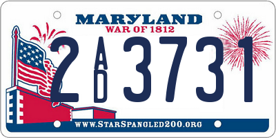 MD license plate 2AD3731
