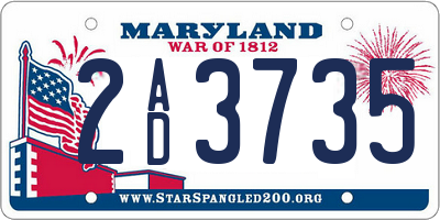 MD license plate 2AD3735