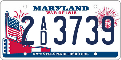 MD license plate 2AD3739