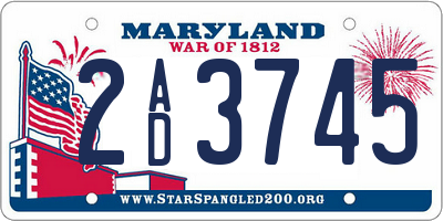 MD license plate 2AD3745