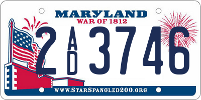 MD license plate 2AD3746