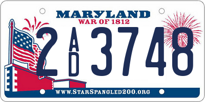 MD license plate 2AD3748