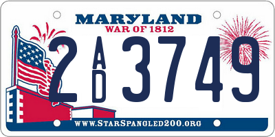 MD license plate 2AD3749