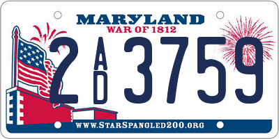 MD license plate 2AD3759