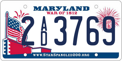 MD license plate 2AD3769