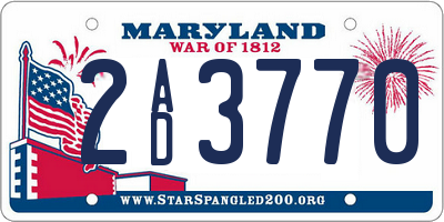 MD license plate 2AD3770