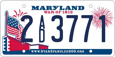 MD license plate 2AD3771