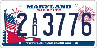 MD license plate 2AD3776