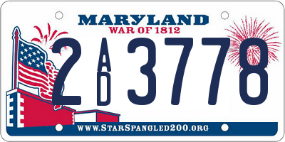 MD license plate 2AD3778