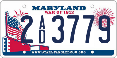 MD license plate 2AD3779