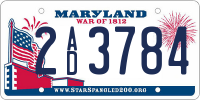 MD license plate 2AD3784