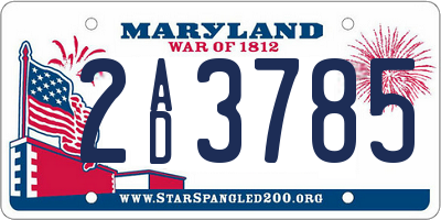 MD license plate 2AD3785