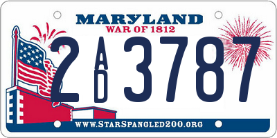 MD license plate 2AD3787