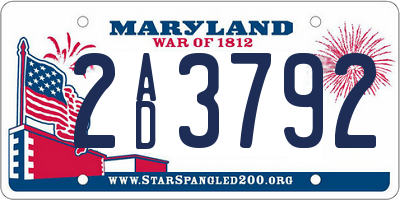 MD license plate 2AD3792