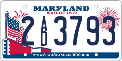 MD license plate 2AD3793